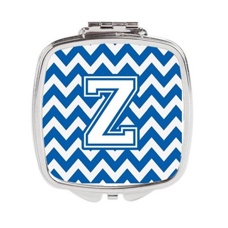 CAROLINES TREASURES Letter Z Chevron Blue and White Compact Mirror, 3 x 0.3 x 2.75 in. CJ1045-ZSCM